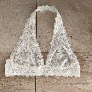 Free People Lace Galloon Halter Bra Size Large